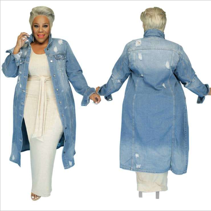 Denim Long Sleeve Duster