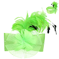 Large Bow Frathered Netted Headpiece