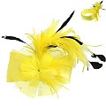 Large Bow Frathered Netted Headpiece
