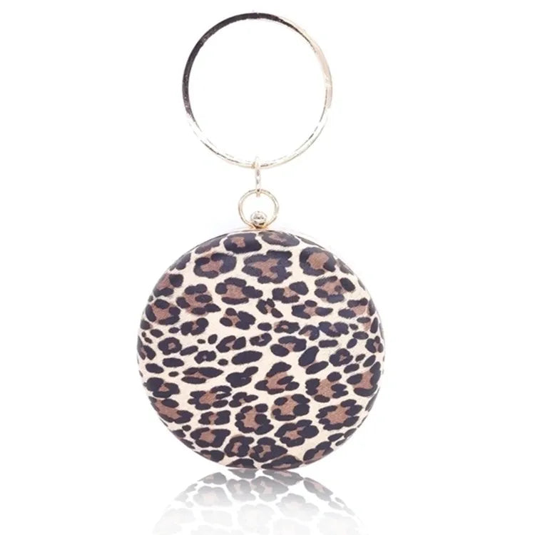 Leopard Design Ball Clutch Bag
