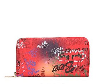 Graffiti Print Tassel Wallet