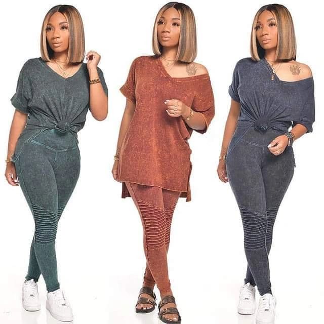 Multi Casual Pants Set