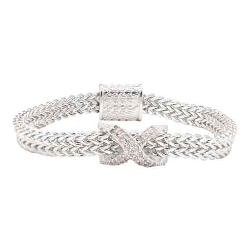 Silver Bracelet Clear Cz
