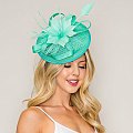 Sinamay Feather and Flower Fascinator