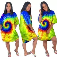 Irregular Tie Die Dress
