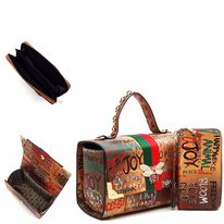 Multi Graffiti Queen Bee 2 in 1 Box Satchel Bag